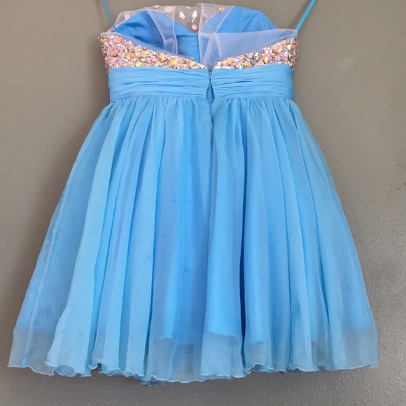 Light blue diamond short prom/Homecoming Dress - Picture 2 of 2